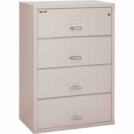 FIRE KING Fireking Fireproof 4 Drawer Lateral File Cabinet Letter-Legal Size 37-1/2"W x 22"D x 53"H - Lt Gray 43822CPL